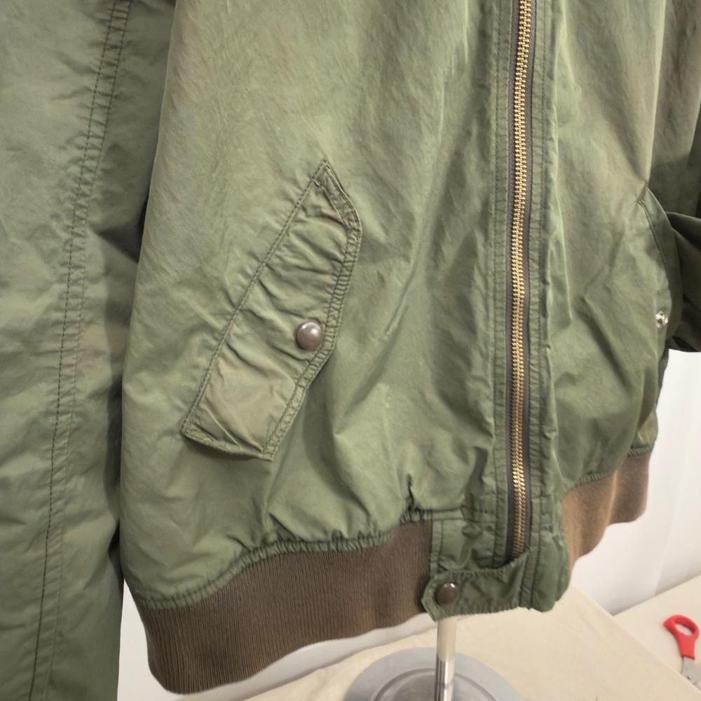 J.Crew Wallace & Barnes Bomber Flight Jacket- Olive Green- Men’s Large - Picture 3 of 5
